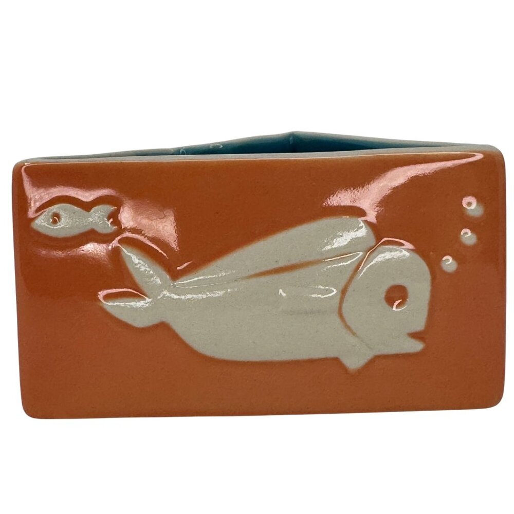 Vintage Modfish Orange Triangle Tiki Bowl Mug Ken Ruzic Tiki Farm 2015 MCM